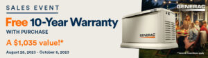 generac coupon for free 10-year warranty with purchase